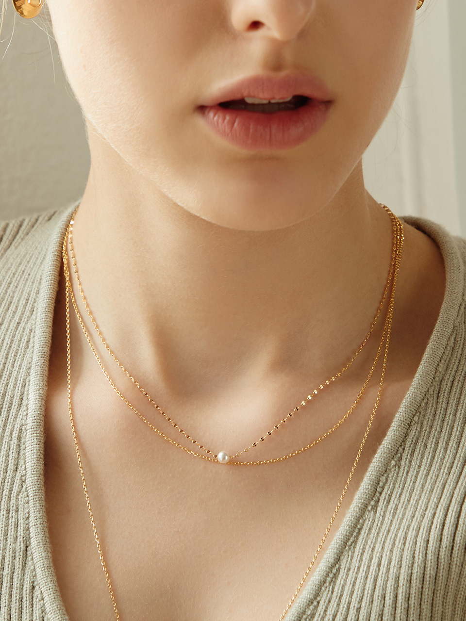 [silver925]pit a pat pearl necklace
