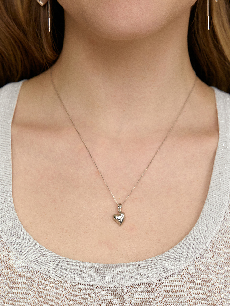 heart point cubic necklace