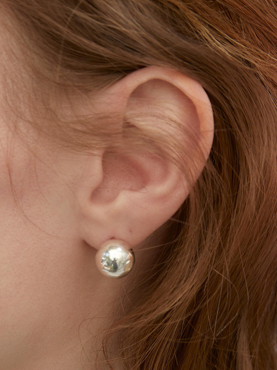 [silver925]ball post earring