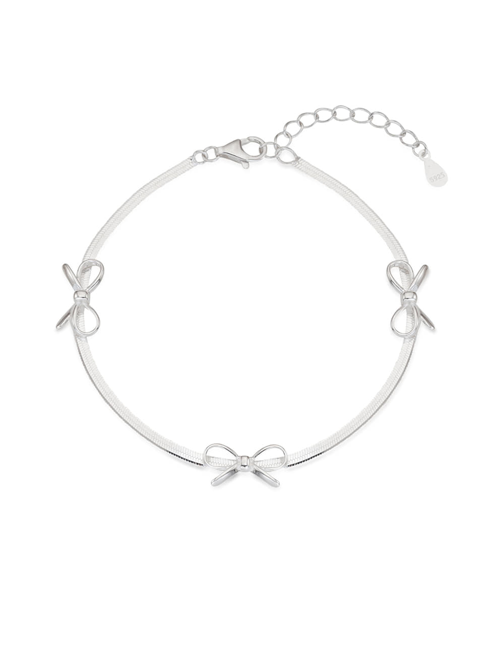 [silver925]ribbon shiny bracelet