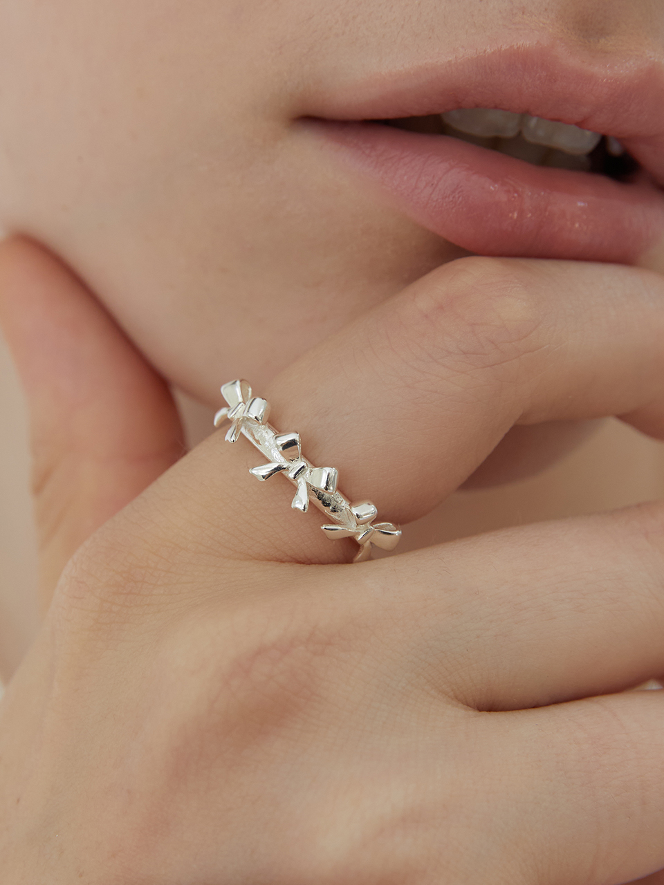 [silver925]petit ribbon open ring