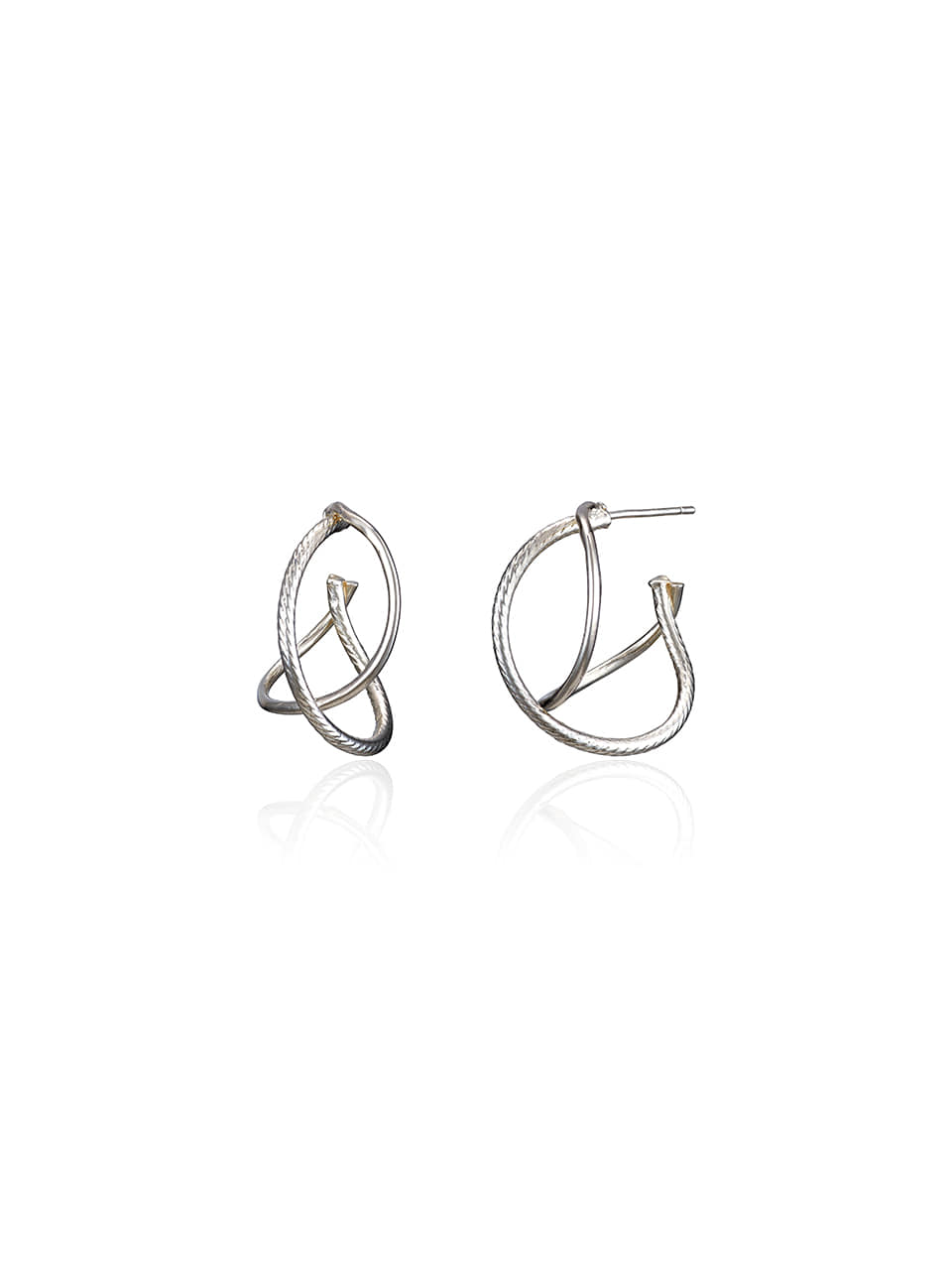 [silver925]fine line hoop earring