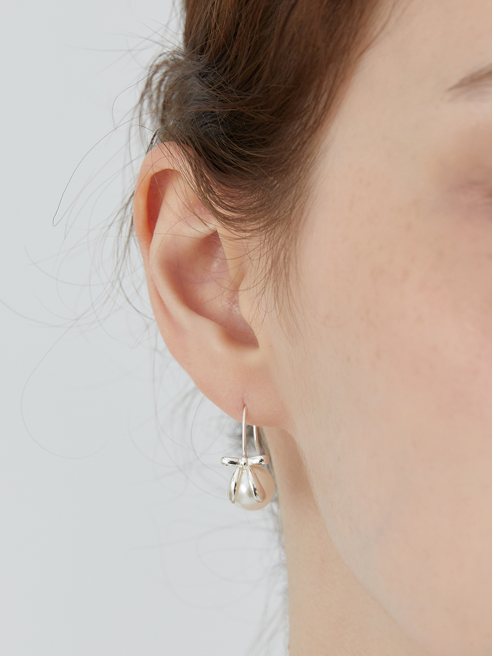 [silver925]purity ribbon pearl earring