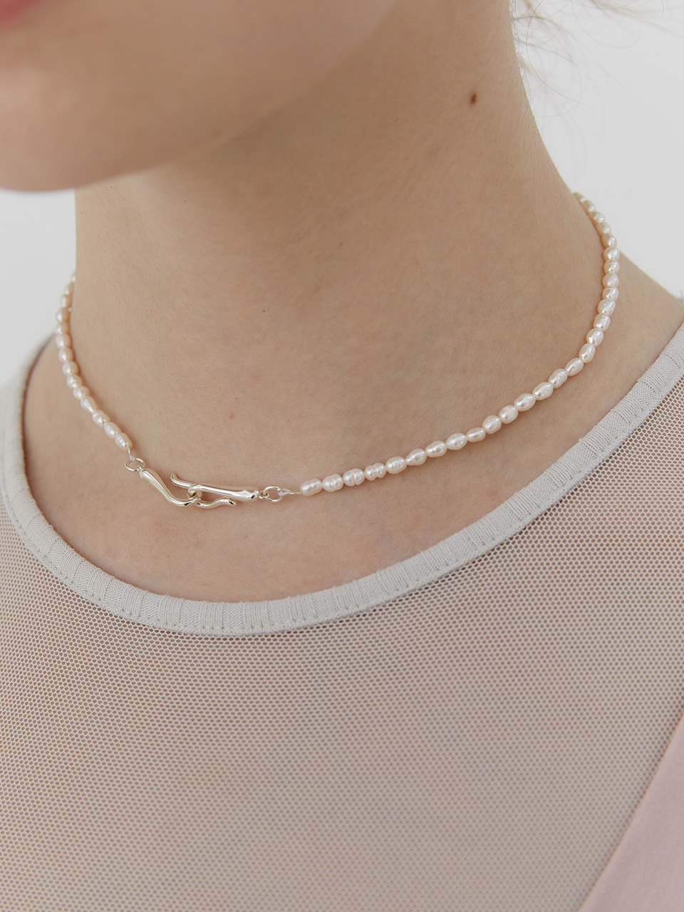 [silver925]connecting link pearl necklace