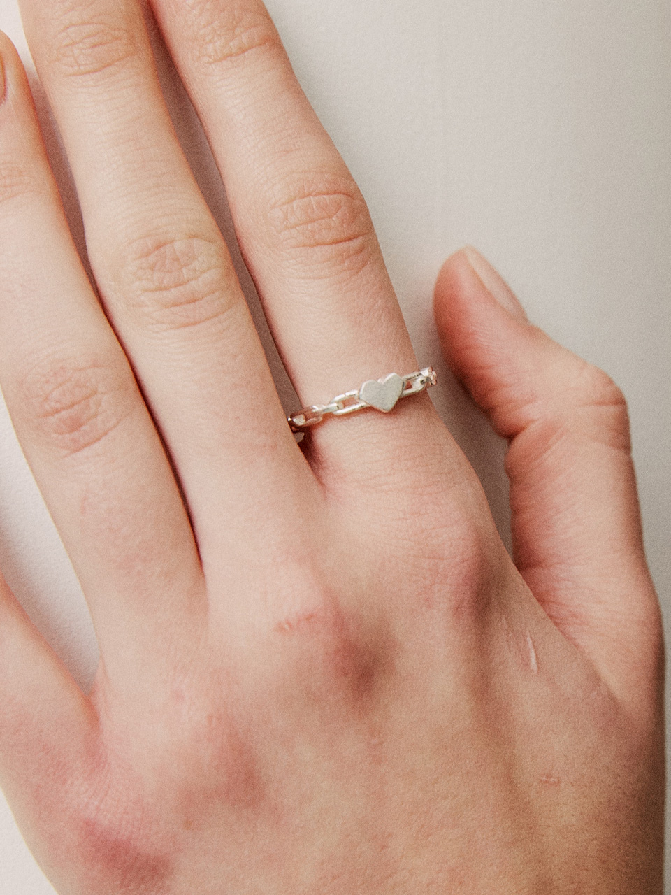 [silver925]vintage flat heart ring